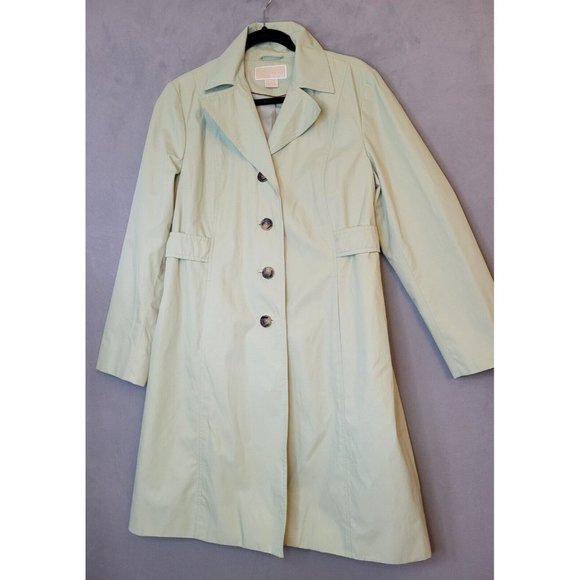 Michael Kors Jackets & Blazers - Michael Kors Trench Coat Womens Size L Mint Green GUC!